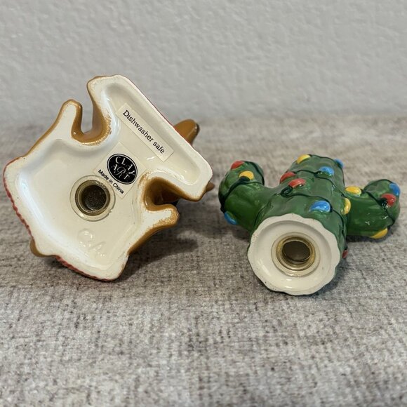 Christmas Chihuahua Cactus Salt Pepper Shakers Mexican Collectible Set - Picture 3 of 8
